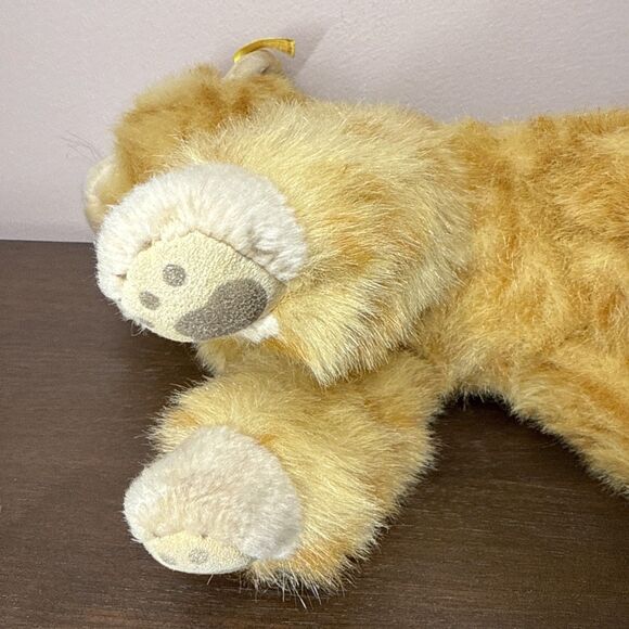 Steiff Standing Kitty Cat Orange Fur Eyes Brass Button Yellow Fabric Tag 099571 - Picture 12 of 16